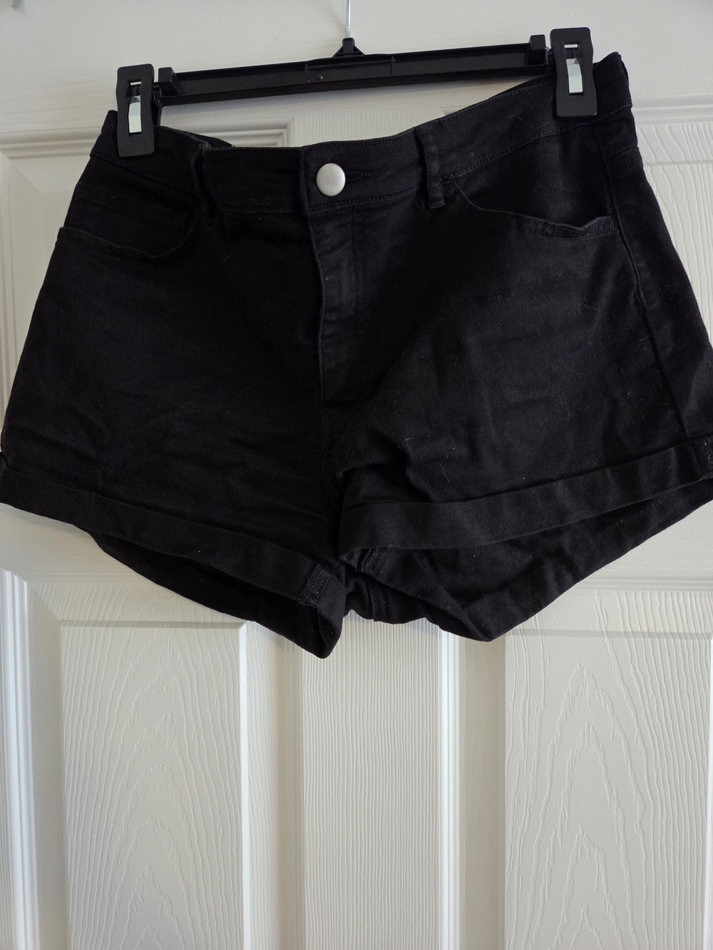 H&M Black Denim Stretch Shorts
